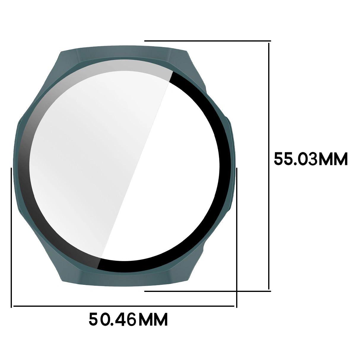 Wymiary etui Bizon Case Watch Adamo do Huawei Watch GT6 Pro 46 mm
